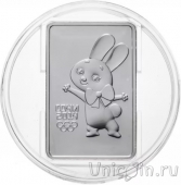 Россия 3 рубля 2013 Олимпийские зимние игры в Сочи. Зайка (СПМД)