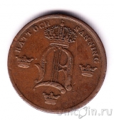 Швеция 1/6 скиллинга 1849