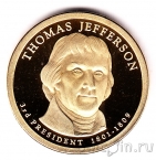 США 1 доллар 2007 №03 Томас Джефферсон (proof)