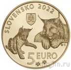 Словакия 5 евро 2022 Рысь