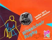Великобритания 50 пенсов 2011 Регби на колясках (в карте)