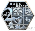 Остров Ханс 2 доллара – 11 крон 2022 Гербы