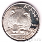 США - 1 унция серебра - 1994 Аляска. Медведь