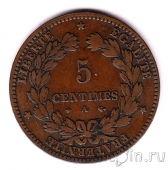 Франция 5 сантимов 1876 (A)