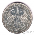 Германия 5 марок 1957 100 лет со дня смерти Йозефа фон Эйхендорфа