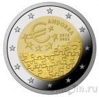 Андорра 2 евро 2022 10 лет валютному соглашению между Андоррой и Евросоюзом