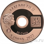 Самоа 20 центов 2022 Символы удачи и защиты: Дракон и Феникс	