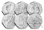Остров Мэн набор 5 монет 50 пенсов 2021 Алиса в Зазеркалье