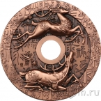 Самоа 50 центов 2022 Символы удачи и защиты: олени (диаметр 70 мм)