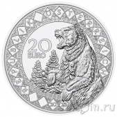 Австрия 20 евро 2023 Медведь