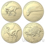 Австралия набор 4 монеты 1 доллар 2022 Динозавры (в буклете)