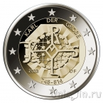 Германия 2 евро 2023 Карл Великий (все пять монетных дворов, в буклете)