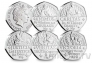 Джерси набор 5 монет 50 пенсов 2022 Платиновый юбилей