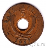 Британская Восточная Африка 5 центов 1937