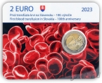 Словакия 2 евро 2023 100 лет первому переливанию крови в Словакии (в буклете)