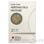 Италия 2 евро 2023 100 лет Военно-воздушным силам (в буклете)
