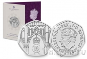 Великобритания 50 пенсов 2023 Коронация Карла III (в буклете)