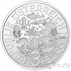 Австрия 3 евро 2023 Глубоководный удильщик
