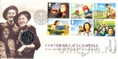 Великобритания 50 пенсов 2007 Эмблема скаутов (в конверте)