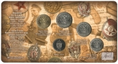 Россия набор разменных монет 2017 ФСБ РФ + желтый жетон