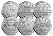 Гернси набор 5 монет 50 пенсов 2024 Королевские конюшни