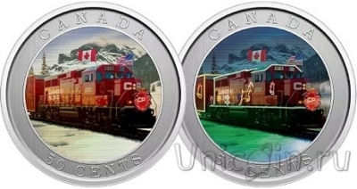 Канада 50 центов 2022 Канадский Тихоокеанский праздничный поезд