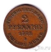 Мекленбург-Шверин 2 пфеннига 1872