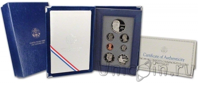 США Prestige set 1993 - набор из 7 монет с серебряным долларом