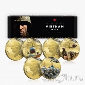 Соломоновы острова набор 3 монеты 50 центов 2025 Война во Вьетнаме