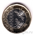 Великобритания 1 фунт 2025 Карл III