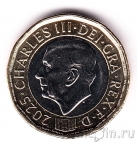 Великобритания 1 фунт 2025 Карл III