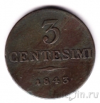 Ломбардо-Венецианское королевство 3 чентезимо 1843