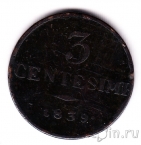 Ломбардо-Венецианское королевство 3 чентезимо 1839