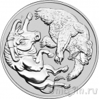 Австралия 1 доллар 2020 Бык и медведь