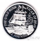 Фолклендские острова 2 фунта 2000 Золотая лихорадка (серебро)