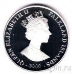 Фолклендские острова 2 фунта 2000 Золотая лихорадка (серебро)