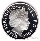 Великобритания 5 фунтов 2000 Миллениум (Серебро с золотым покрытием)