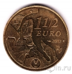 Франция 1 1/2 евро 2012 Футбольный клуб Пари Сен-Жермен (без буклета)