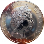 Бермуды 25 центов 2016 Красный кардинал