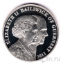 Гернси 5 фунтов 2011 Елизавета и Филипп (серебро)