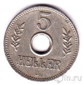 Немецкая Восточная Африка 5 геллеров 1914 (J)