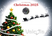 Гибралтар 50 пенсов 2025 Рождество (цветная)