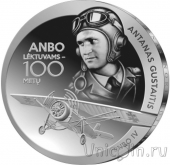 Литва 10 евро 2025 100 лет самолетам ANBO (серебро)