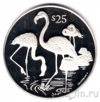 Британские Виргинские о-ва 25 долларов 1993 Фламинго