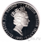 Британские Виргинские о-ва 25 долларов 1993 Яванский носорог
