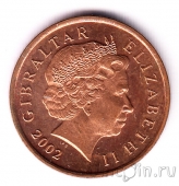 Гибралтар 1 пенни 2002