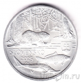 Словакия 20 евро 2025 Дунайские поймы (UNC)