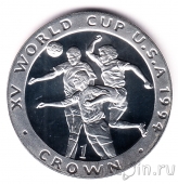 Остров Мэн 1 крона 1994 Чемпионат мира по футболу (серебро)