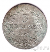 Франкфурт 3 крейцера 1851