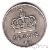 Норвегия 1 крона 1991